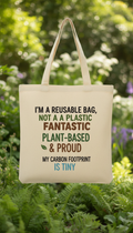Canvas Tote Bag with Witty Quotes