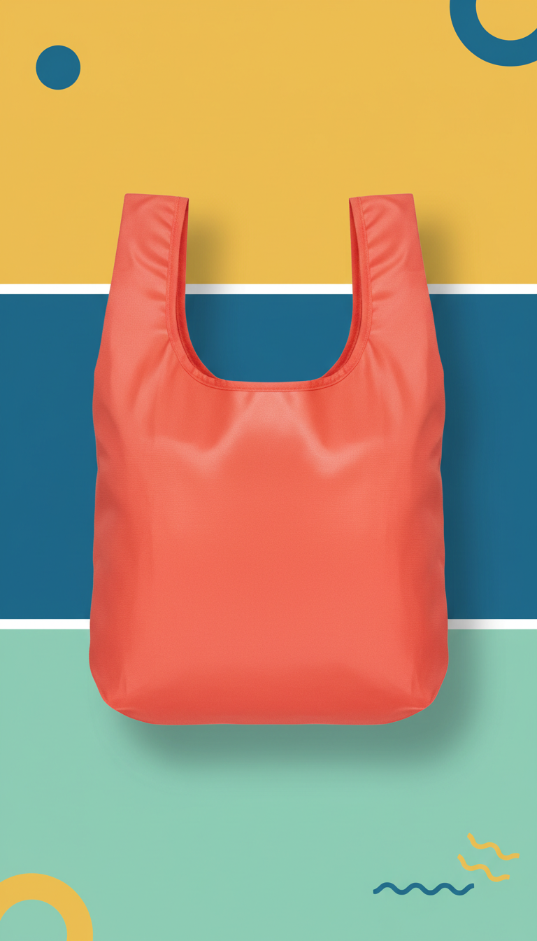 Coral Pop Foldable Shopping Bag